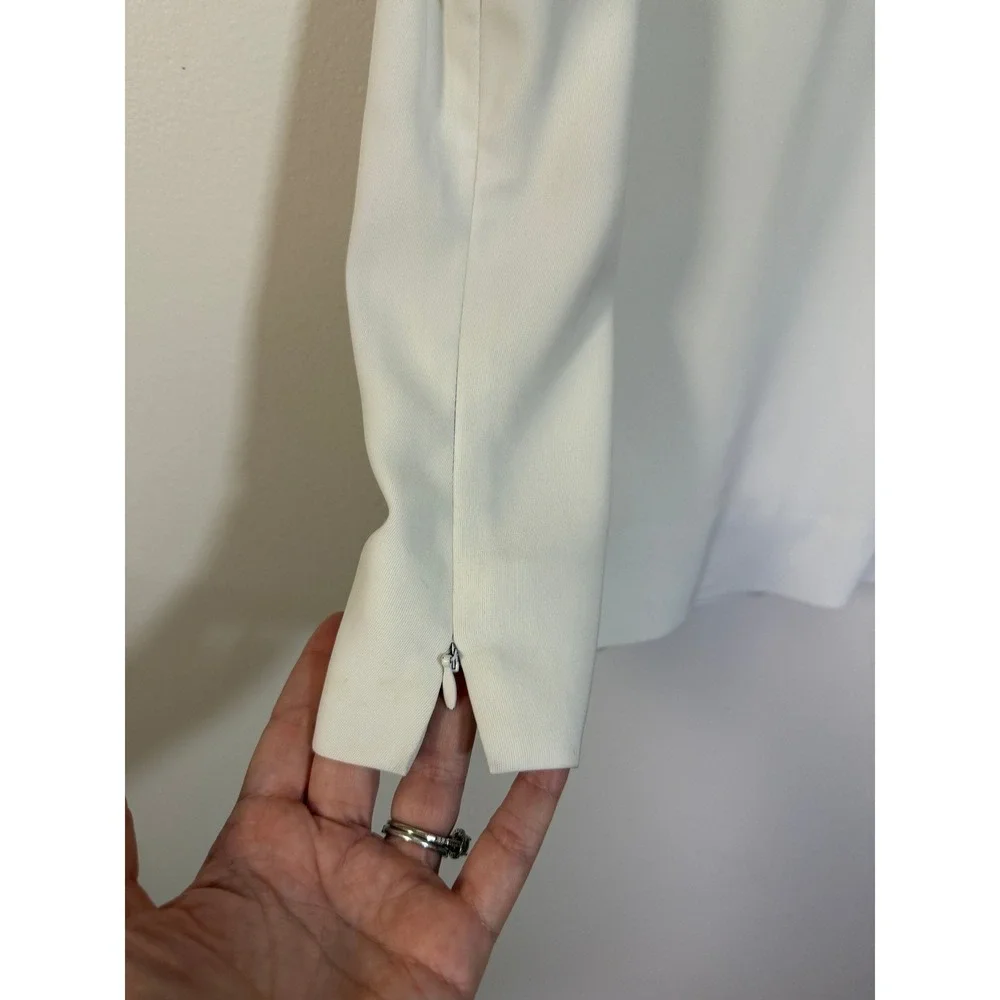 Kasper Sleeveless Blouse Women 14 White V-Neck Side Zip Lined Shell Top - Picture 3 of 6